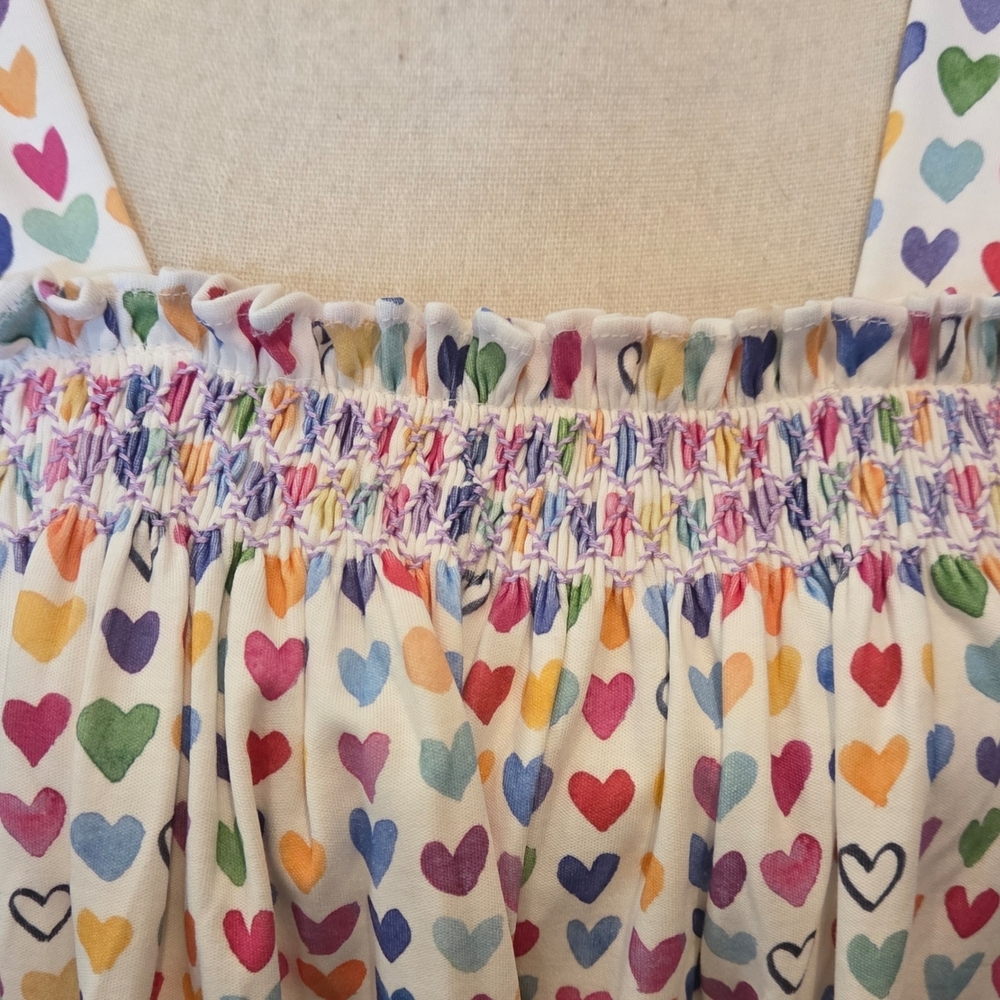 Colorful Heart Print Girls Dress - Picture 3 of 8